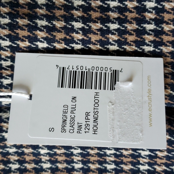 Ecru New Springfield Classic Pull On Pant Houndstooth size S - Picture 4 of 11